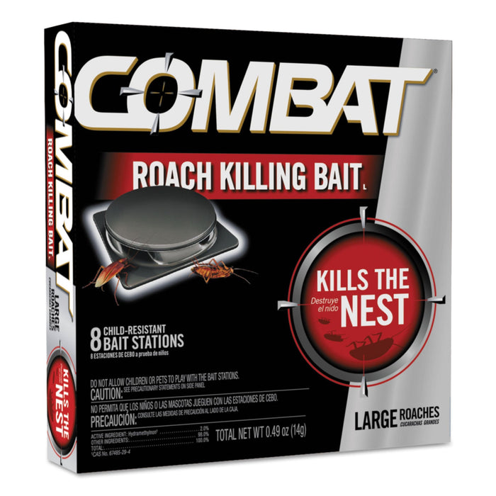 Combat Source Kill Large Roach Killing System, Child-Resistant Disc, 8/Box
