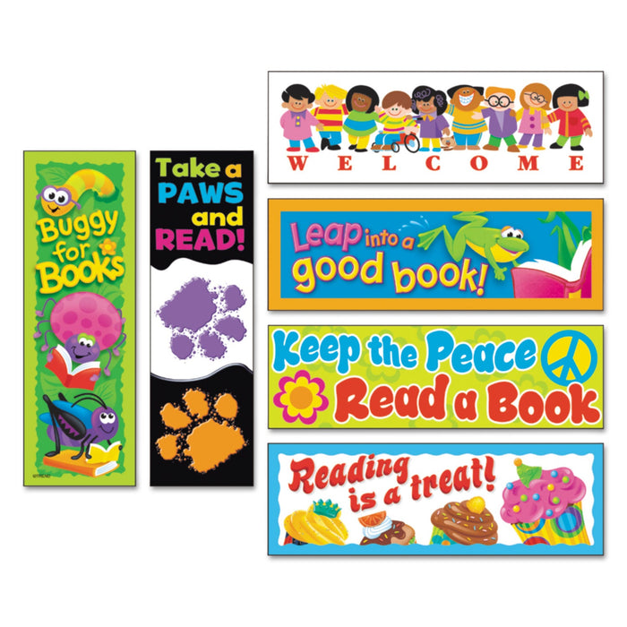 TREND Bookmark Combo Packs, Celebrate Reading Variety #1, 2 x 6, 216/Pack