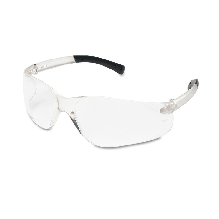 MCR BearKat Safety Glasses, Wraparound, Black Frame/Clear Lens
