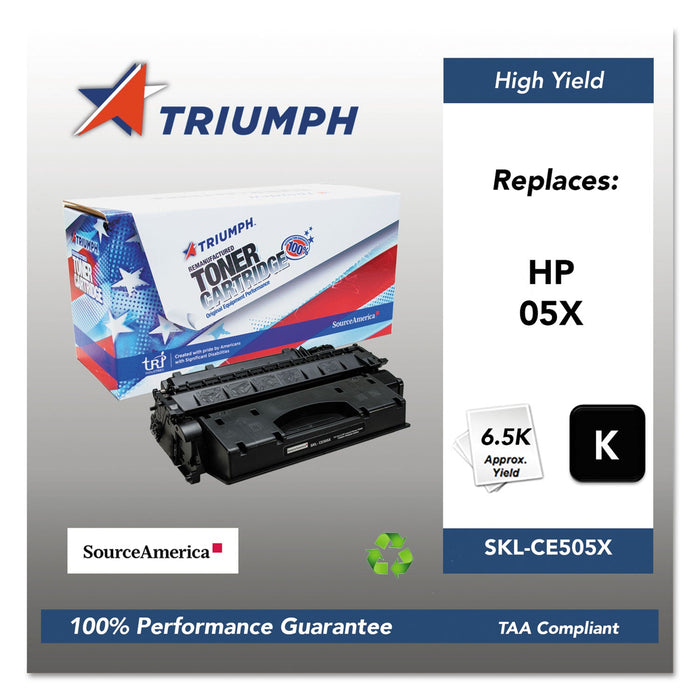 Triumph 751000NSH0967 Remanufactured CE505X (05X) High-Yield Toner, 6,500 Page-Yield, Black