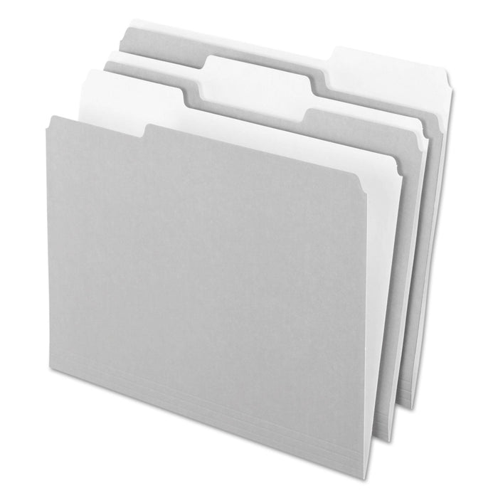 Pendaflex Interior File Folders, 1/3-Cut Tabs: Assorted, Letter Size, Gray, 100/Box