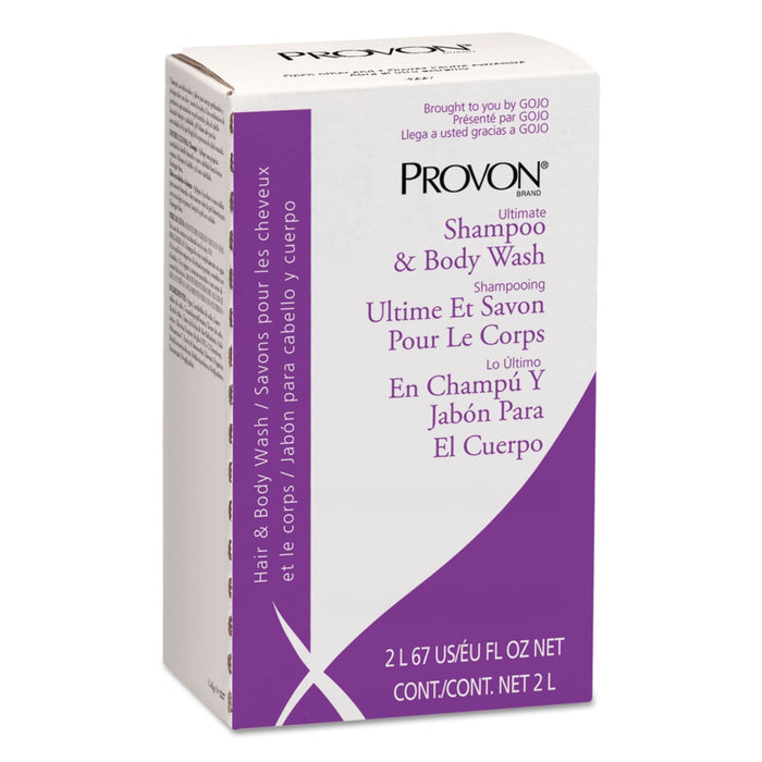 PROVON Ultimate Shampoo and Body Wash, Light Floral Scent, 2,000 mL Refill, 4/Carton