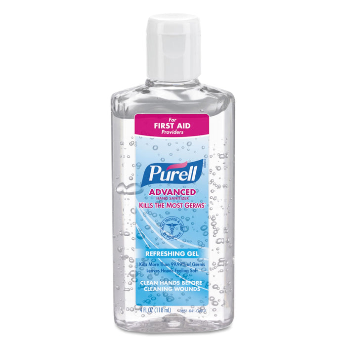 PURELL Advanced Refreshing Gel Hand Sanitizer, 4 oz Flip-Cap Bottle, Clean Scent, 24/Carton