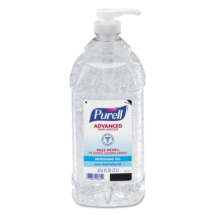 PURELL Advanced Refreshing Gel Hand Sanitizer, 2 L Pump Bottle, Clean Scent