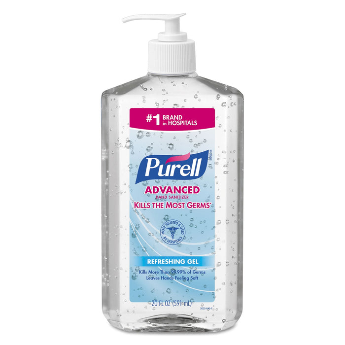 PURELL Advanced Refreshing Gel Hand Sanitizer, 20 oz Pump Bottle, Clean Scent