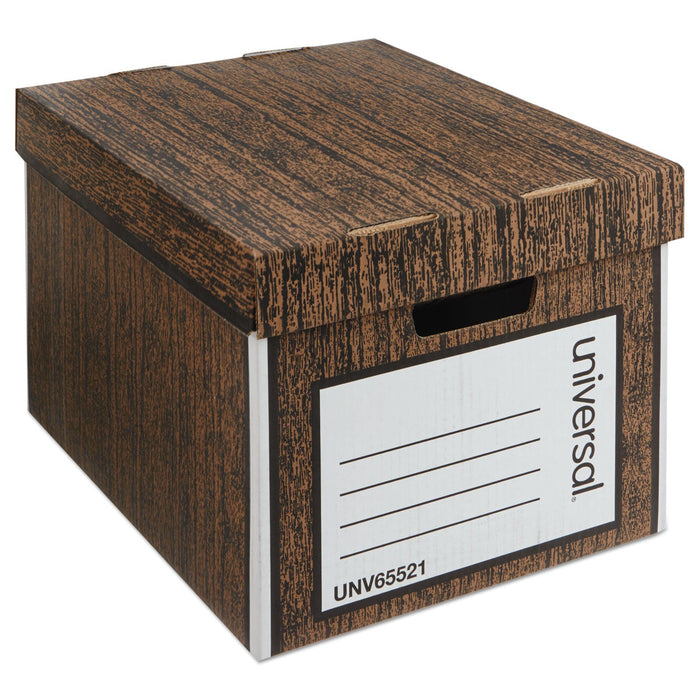 Universal Heavy-Duty Easy Assembly Storage Box, Letter/Legal Files, Woodgrain, 12/Carton