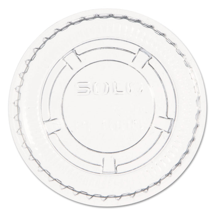 Dart Portion/Souffle Cup Lids, Fits 0.5 oz to 1 oz Cups, PET, Clear, 125 Pack, 20 Packs/Carton