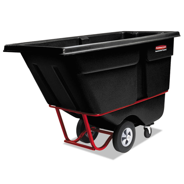 Rubbermaid Rotomolded Tilt Truck, Rectangular, Plastic, 0.5 cu yd, 850 lb Capacity, Black