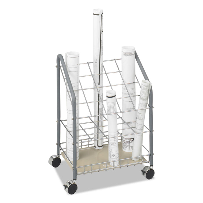 Safco Wire Roll/Files, 20 Compartments, 18w x 12.75d x 24.5h, Gray