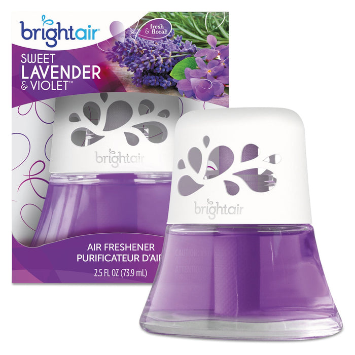 BRIGHT Air Scented Oil Air Freshener Sweet Lavender and Violet, 2.5 oz, 6/Carton