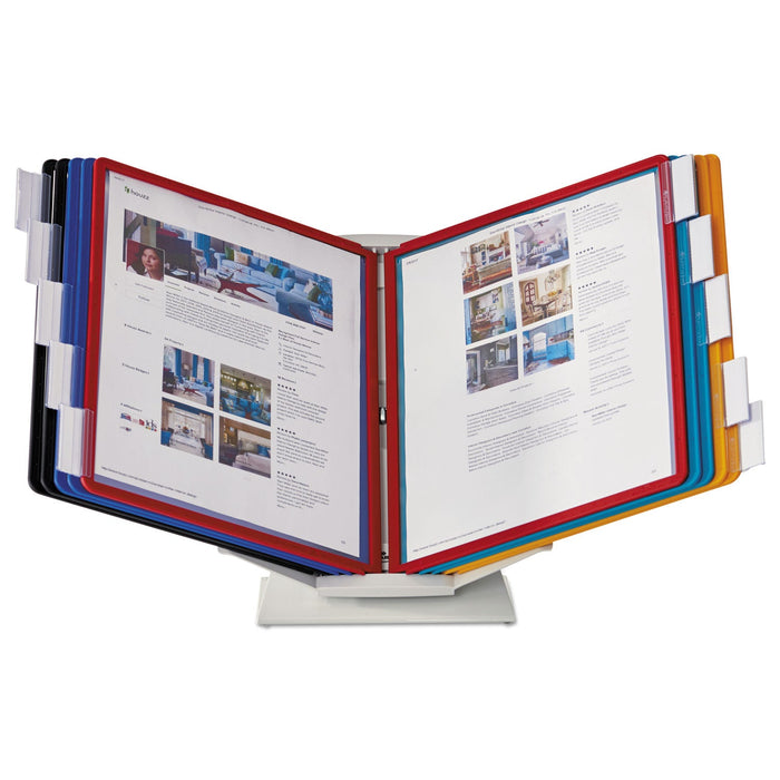 Durable VARIO Pro Desktop Reference System, 10 Panels, Legal, Assorted Borders and Panels