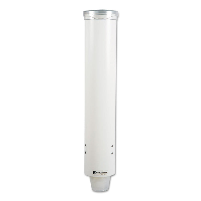 San Jamar Small Pull-Type Water Cup Dispenser, For 5 oz Cups, White