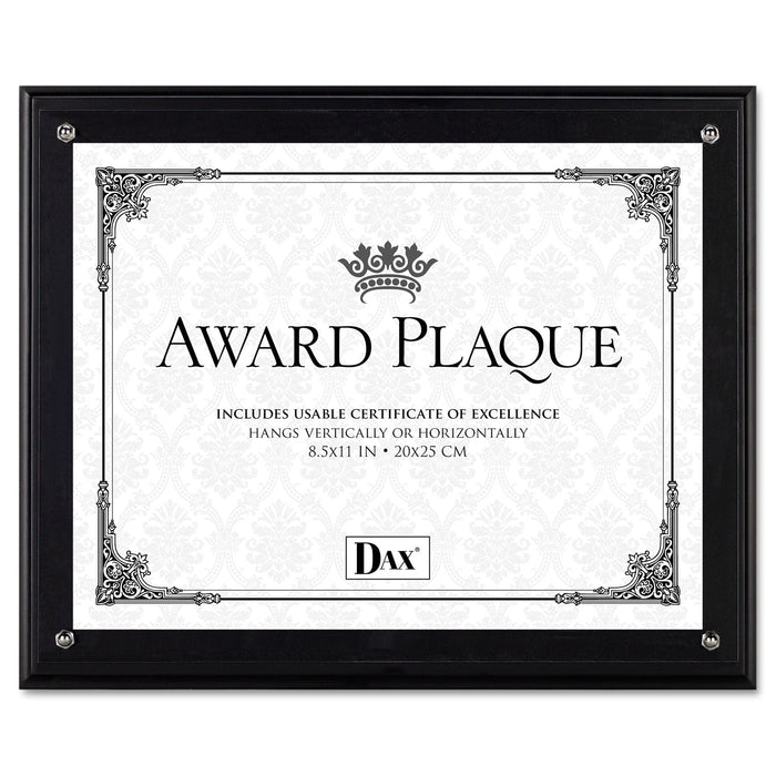 DAX Award Plaque, Wood/Acrylic Frame, Up to 8.5 x 11, Black