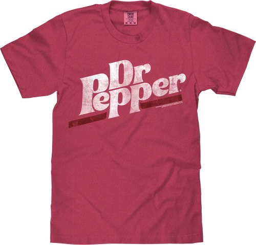 Tee Luv x Comfort Colors Distressed Dr Pepper Logo T-Shirt - Brick Red by Tee Luv