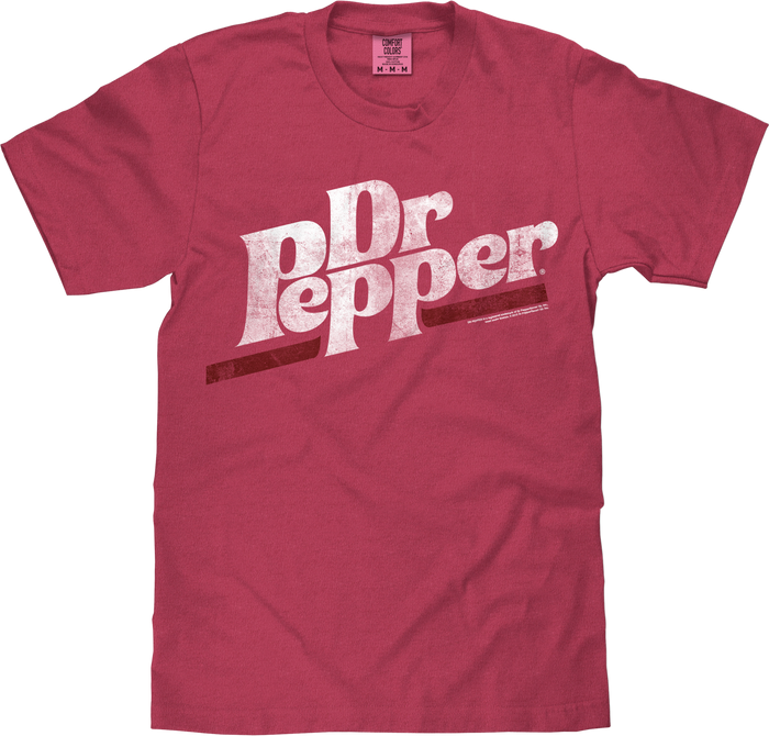 Tee Luv x Comfort Colors Distressed Dr Pepper Logo T-Shirt - Brick Red by Tee Luv