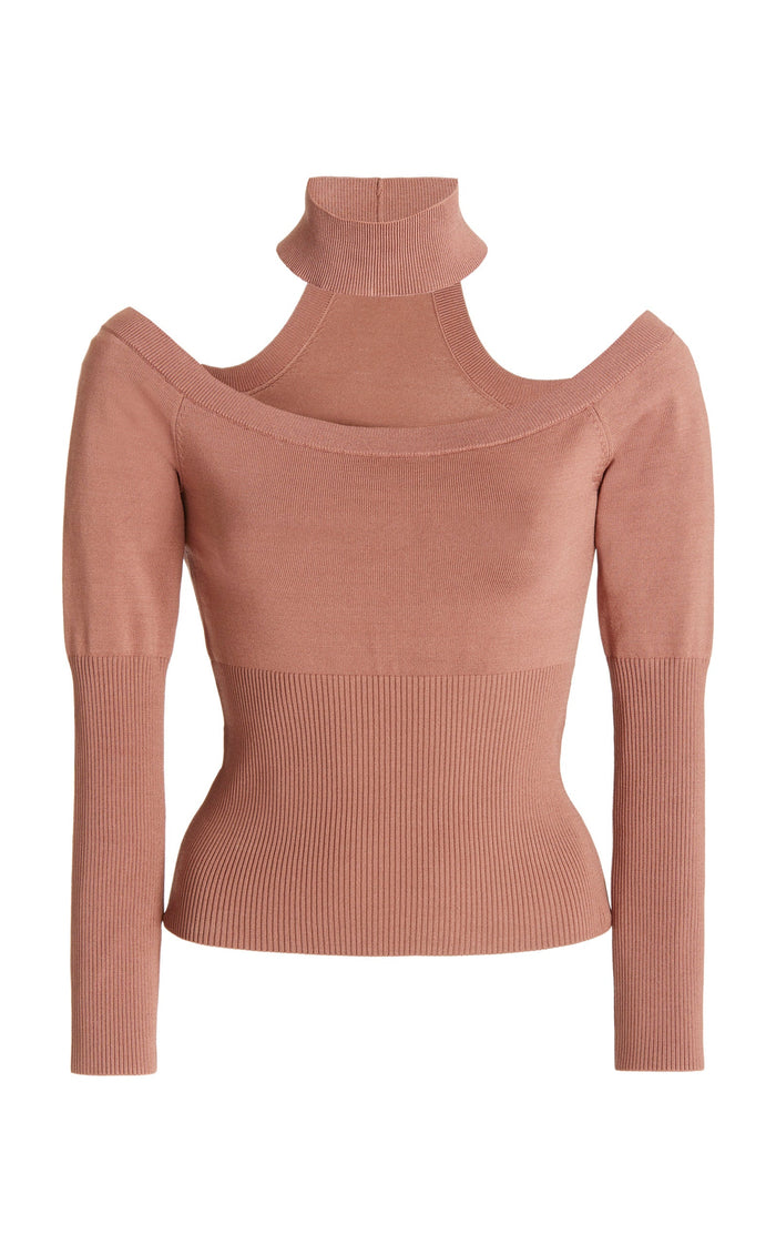 Jonathan Simkhai Lila Off-The-Shoulder Ribbed-Knit Top, Size Large by Vanessa Jane