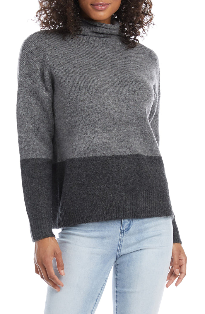 Karen Kane Color Blocked Turtleneck Sweater by Vanessa Jane