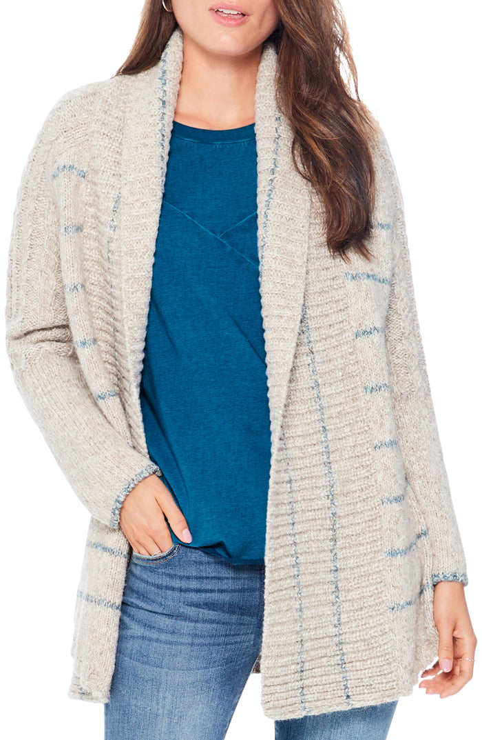 Nic + Zoe Womens California Dreaming Cardigan Sweater in Grey Multi Small Lord by Vanessa Jane