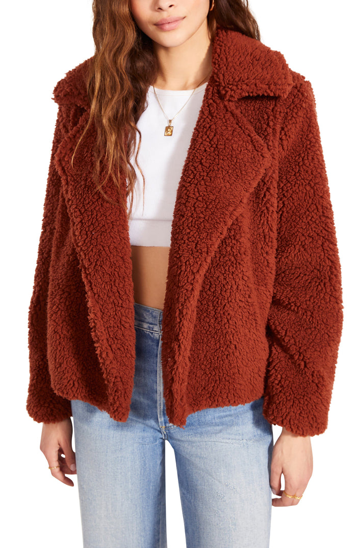 BB Dakota by Steve Madden Womens Teddy as She Goes Faux Fur Teddy Coat, XS by Vanessa Jane
