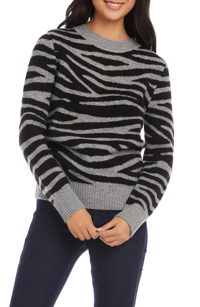 Karen Kane Womens Zebra Stripe Sweater, Size Small by Vanessa Jane