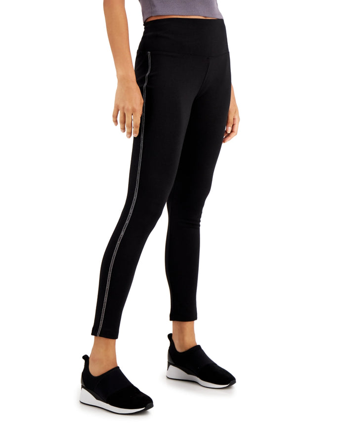 Inc Side-Trim Leggings, Deep Black, Size 3XL by Vanessa Jane