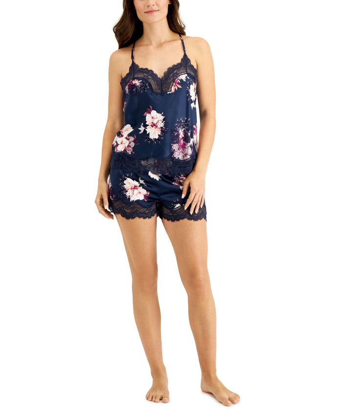 Inc Lace-Trim Satin Cami and Shorts Sleep Set, Size XS by Vanessa Jane