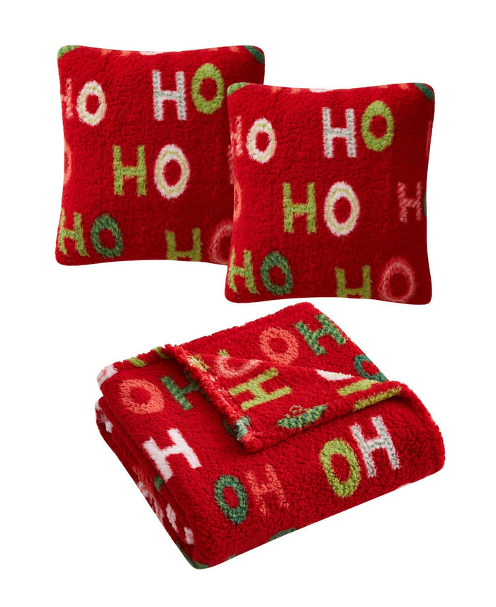 Birch Trails Holiday Prints 3 Pack Decorative Pillows and Throw, 50 x 60 by Vanessa Jane