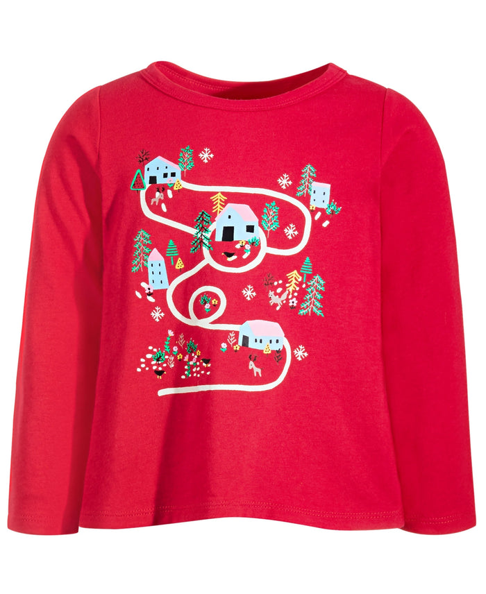 First Impressions Baby Girls Map Long-Sleeve T-Shirt, Size 3-6 Months by Vanessa Jane