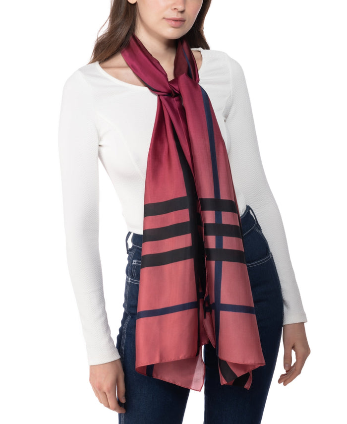 Giani Bernini Ombre Plaid Oblong Scarf, Red, One Size by Vanessa Jane