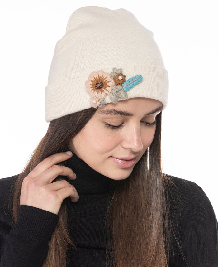 Inc International Concepts Floral Embroidered Beanie by Vanessa Jane