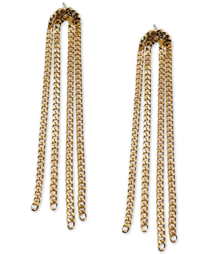 Inc International Concepts Gold-Tone Fringe Linear Earrings by Vanessa Jane