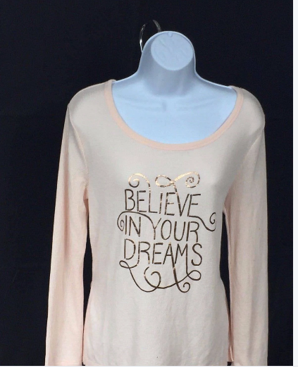 Xhilaration Womens Printed Long Sleeve Thermal Top, Size Small by Vanessa Jane