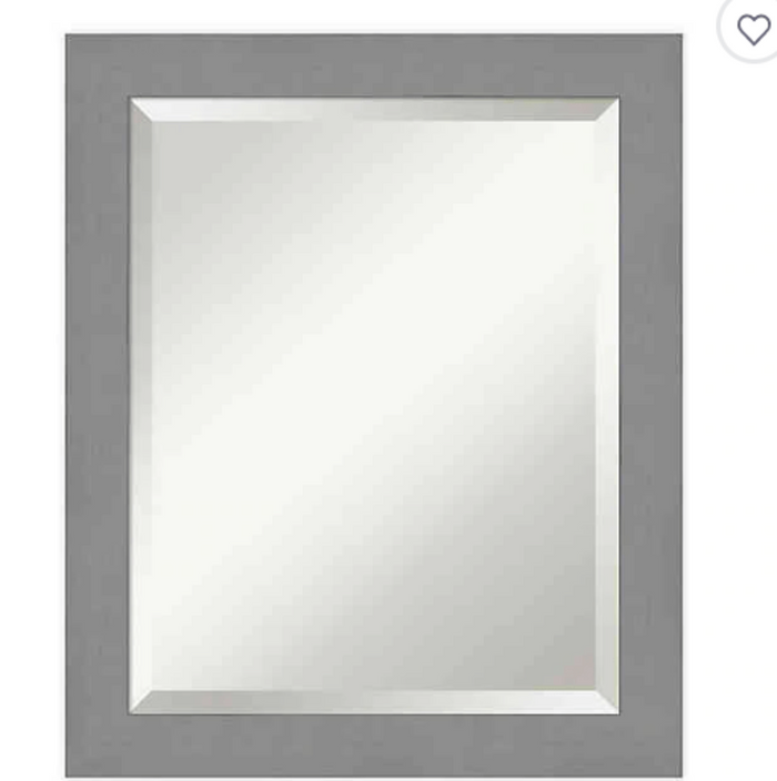 Amanti Art Brushed Nickel Framed Bathroom Vanity Mirror, Size 40x30 by Vanessa Jane