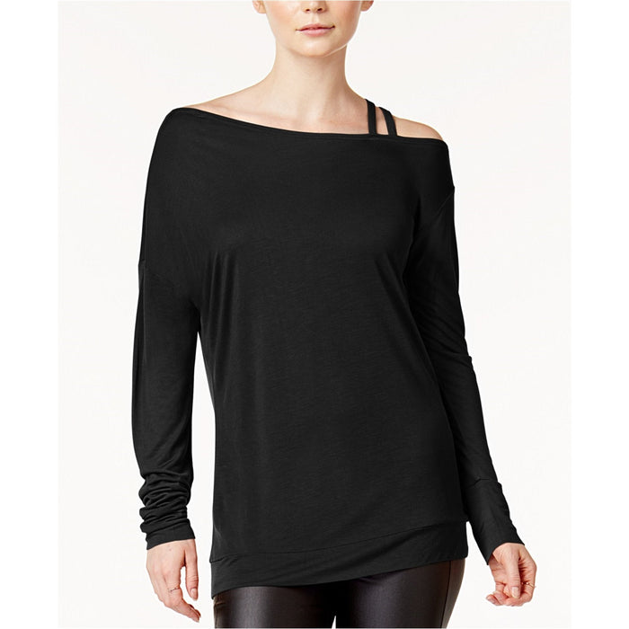 Bar III Womens Strappy Off-the-Shoulder T-Shirt, Size Small by Vanessa Jane