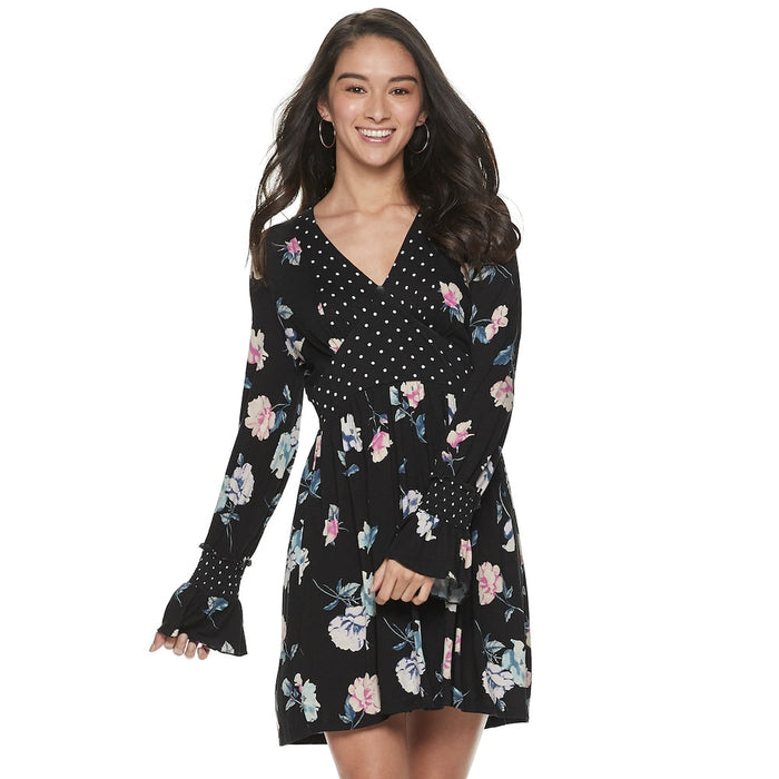 American Rag Juniors Floral-Print Smocked-Waist Dress, Size XXS by Vanessa Jane
