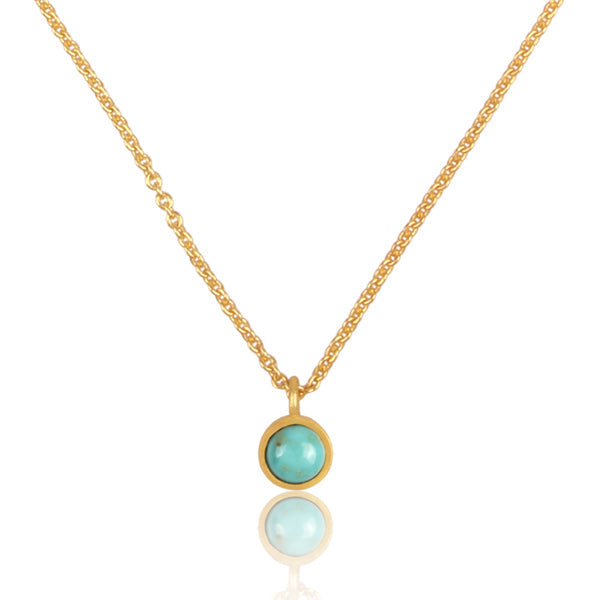 Turquoise Dainty Pendant Necklace by Christina Greene