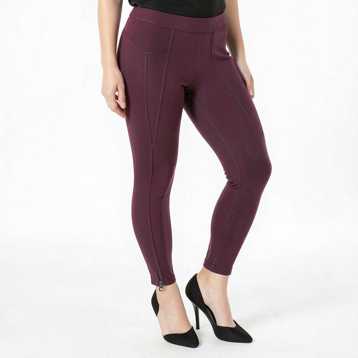 Hue Seamed Zip Skimmer Leggings, Size Small by Vanessa Jane