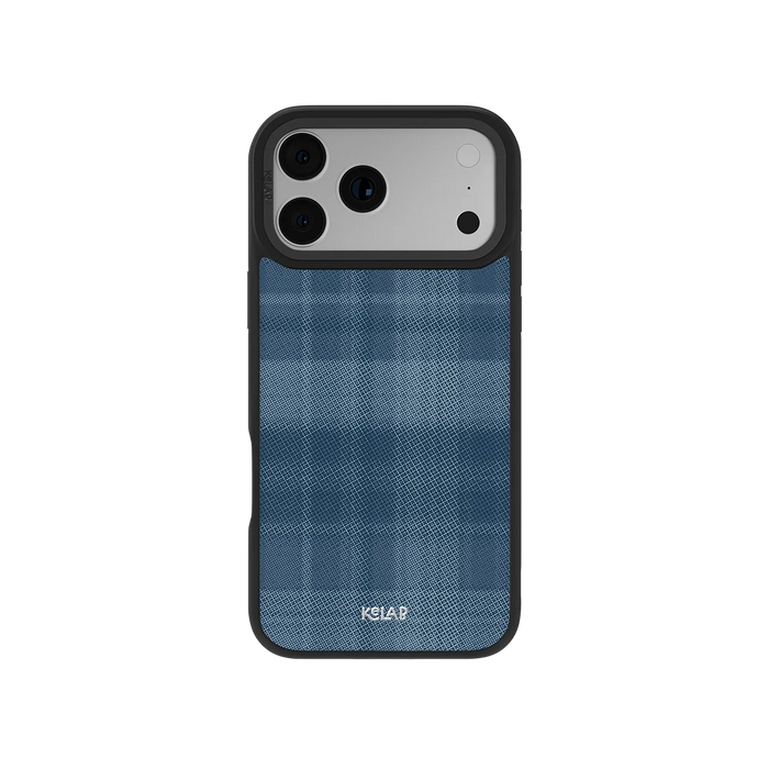 Denim | Blue Flannel Plaid iPhone Case by KELAB