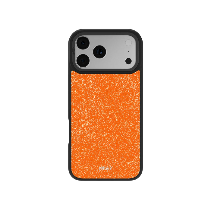 Tangerina | Electric Orange Textured iPhone Case by KELAB