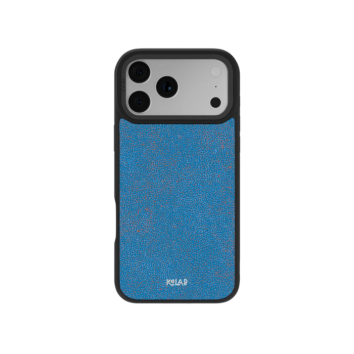 Digital Grain | Blue Terrazzo Speckled iPhone Case by KELAB