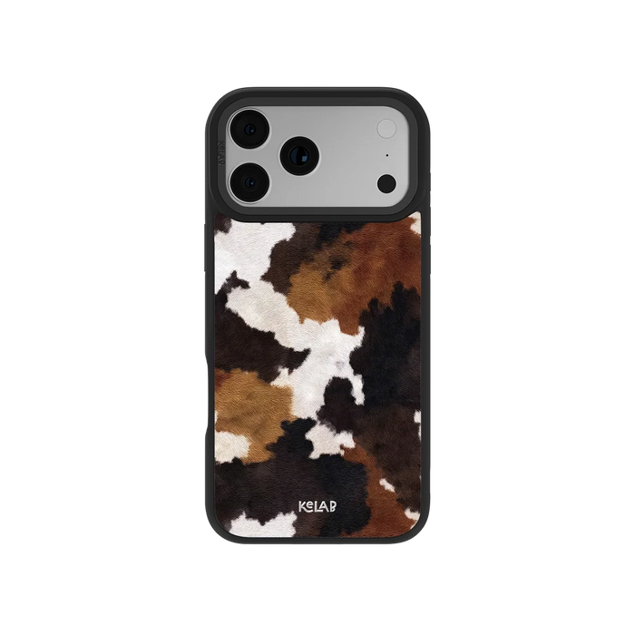 Cattle Drive | Brown & Black Cow Print iPhone Case by KELAB
