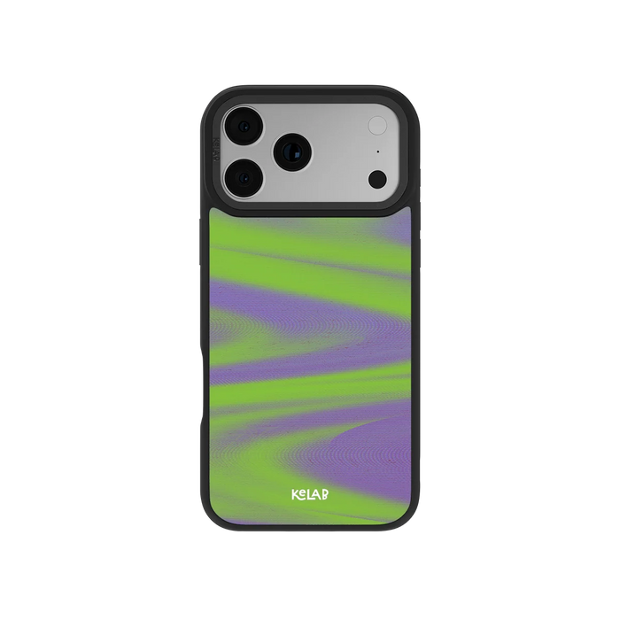 Purple Haze | Y2K Neon Green Abstract Wave iPhone Case by KELAB