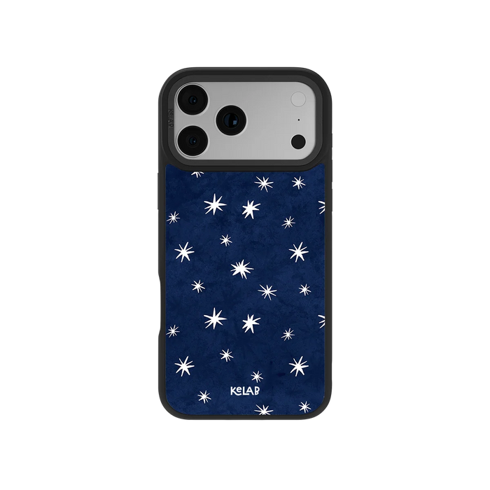 Starglimmer | Deep Blue Hand-Drawn Celestial Star iPhone Case by KELAB