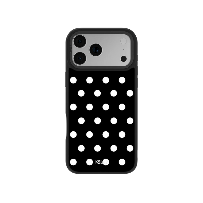 Domino Theory | Black and White Polka Dot iPhone Case by KELAB