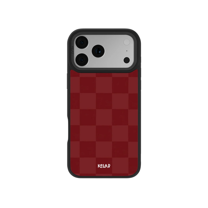 Maroon Check | Burgundy Checkerboard iPhone Case by KELAB