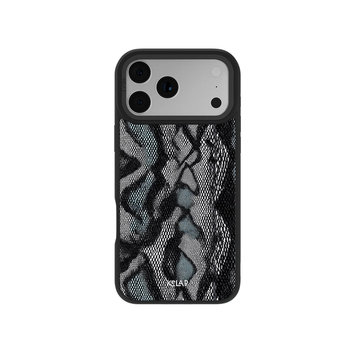 Viper Mesh | Teal Snakeskin Python Print iPhone Case by KELAB