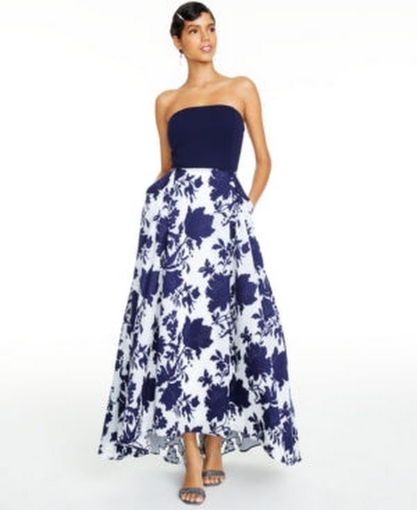 Jump Juniors Lace-up-Back Embroidered-Skirt Gown, Size 9/10 by Vanessa Jane
