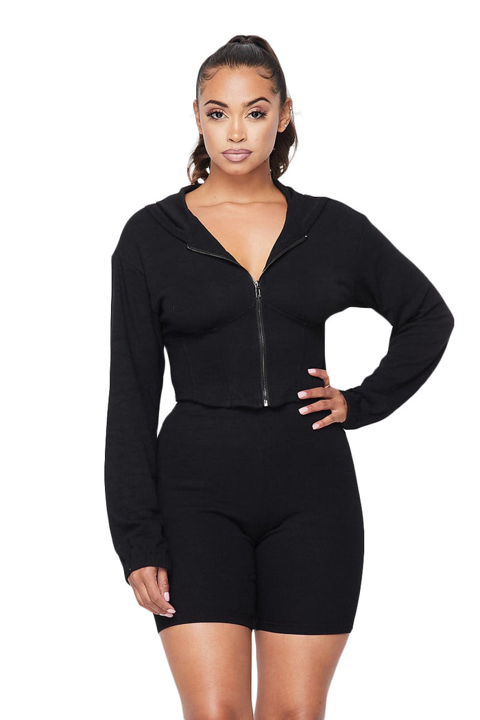 Cropped Hoody Corset Set by The House of Stylez
