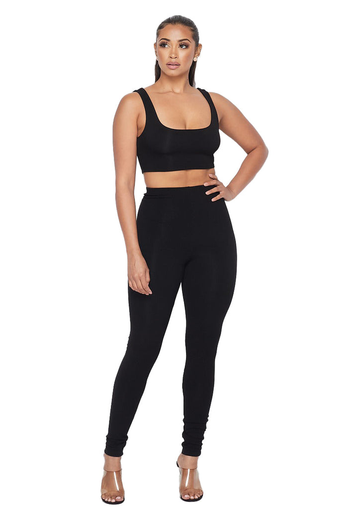 2PC Crop Tank Top Legging Set by The House of Stylez