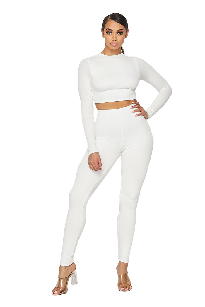 2 PC Cropped Top Legging Set by The House of Stylez